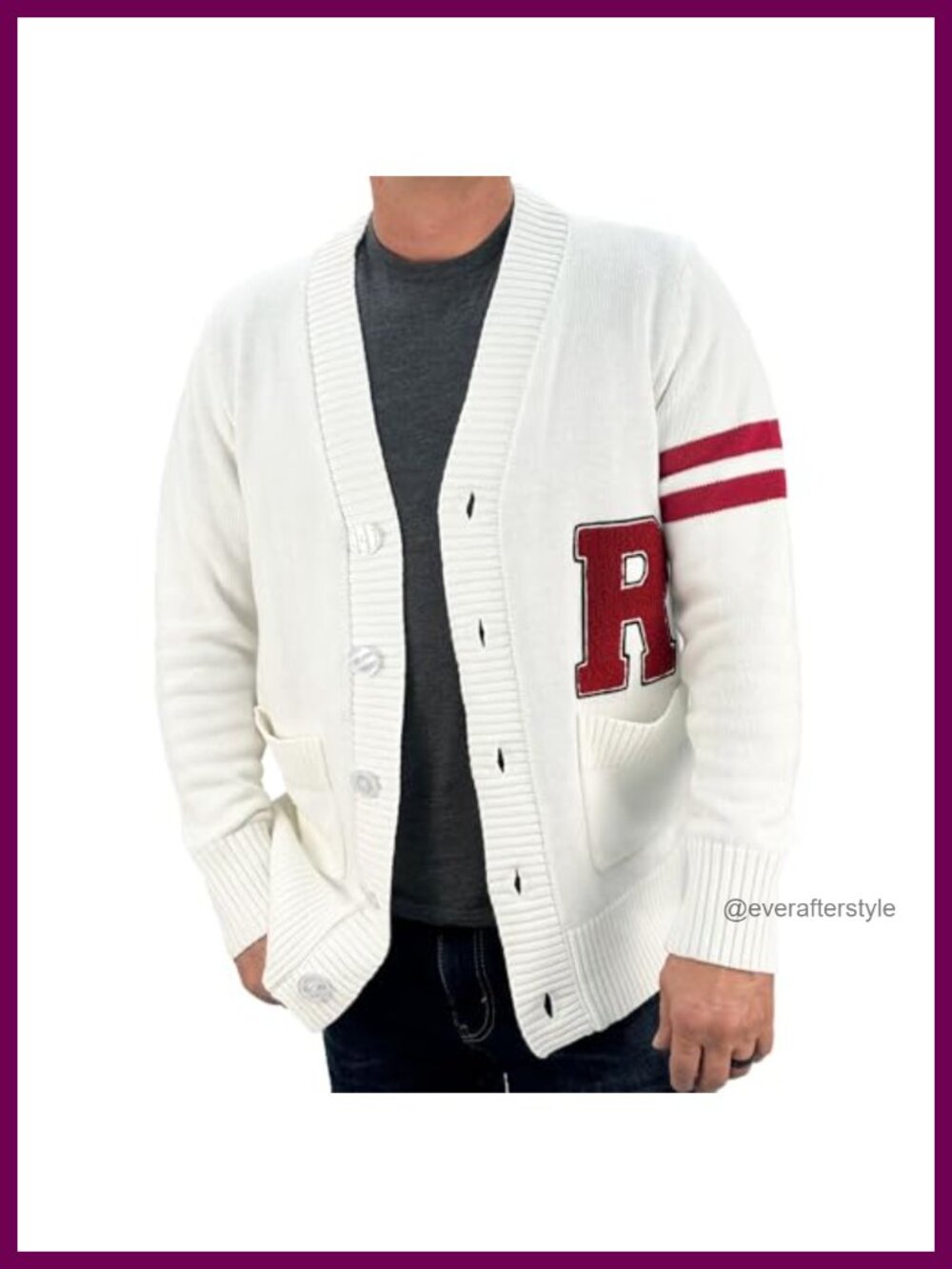 Men's Letterman Varsity Cardigan Sweater Retro 50s Style